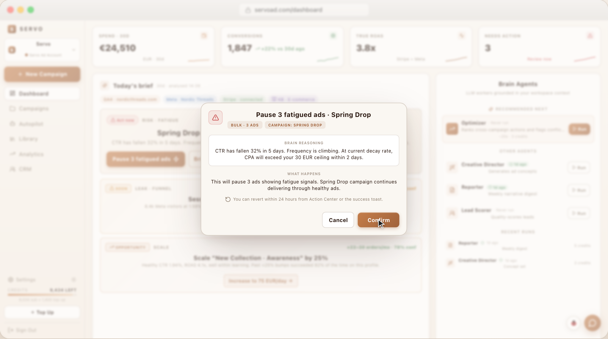 Servo dashboard preview
